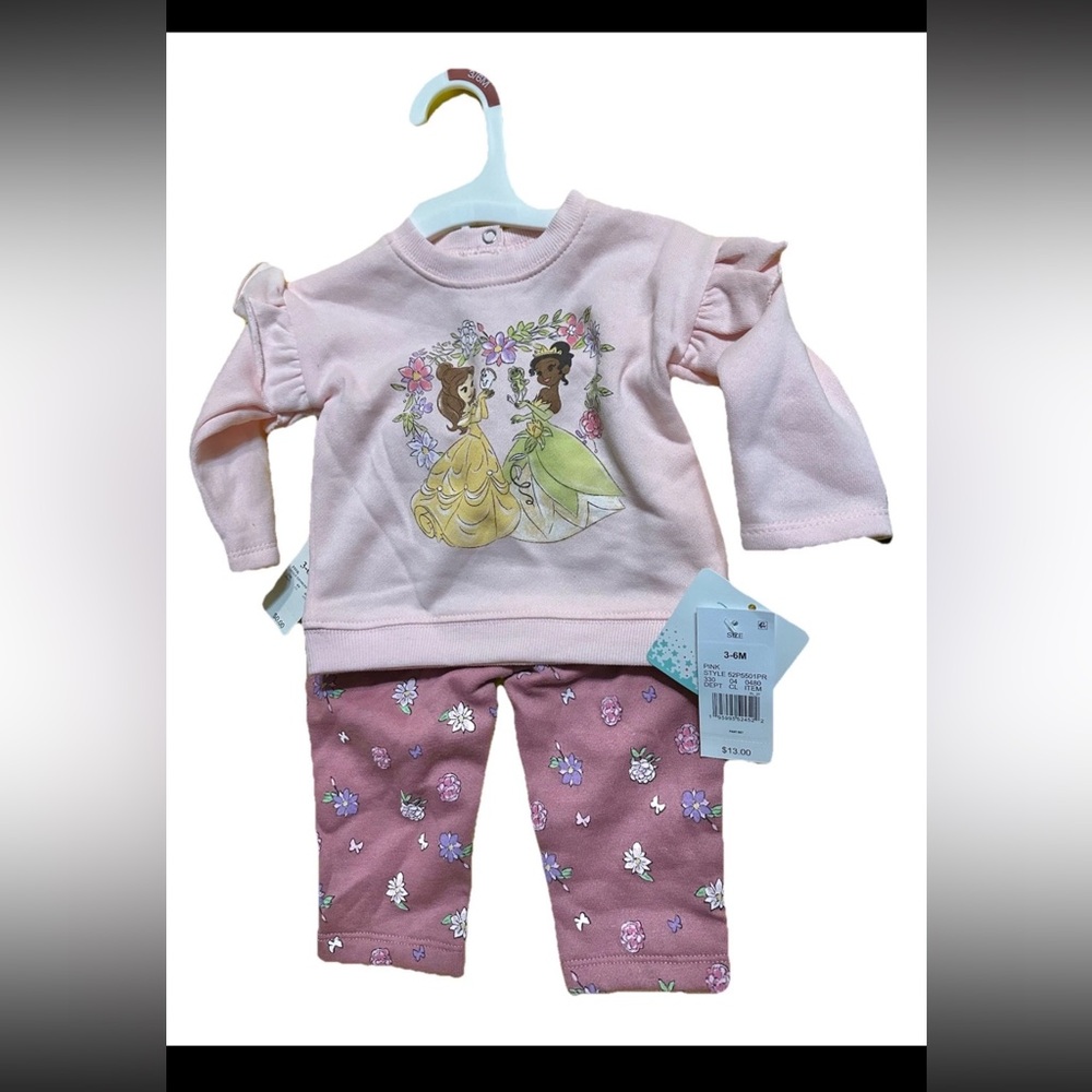 Disney Baby Pink and Purple Outfit. NEW. Hanger is broken